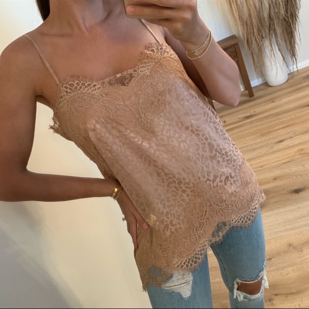🆕🔄 RePosh Leopard & Lace Cami Champagne